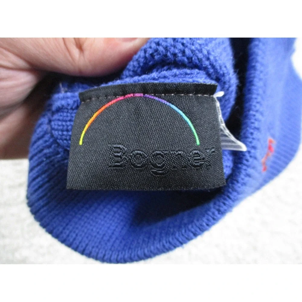 Vintage Bogner Hat Cap Mens Beanie Blue Wool Ski Outdoor Hiking Hong Kong 90s